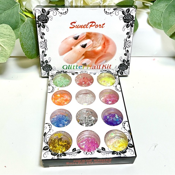 Nail Glitter, twelve color set - Picture 3 of 3